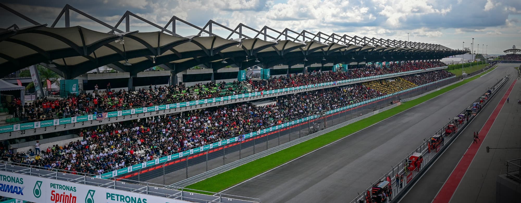 At the track